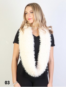 SOLID COLOR FAUX FUR LOOP SCARF